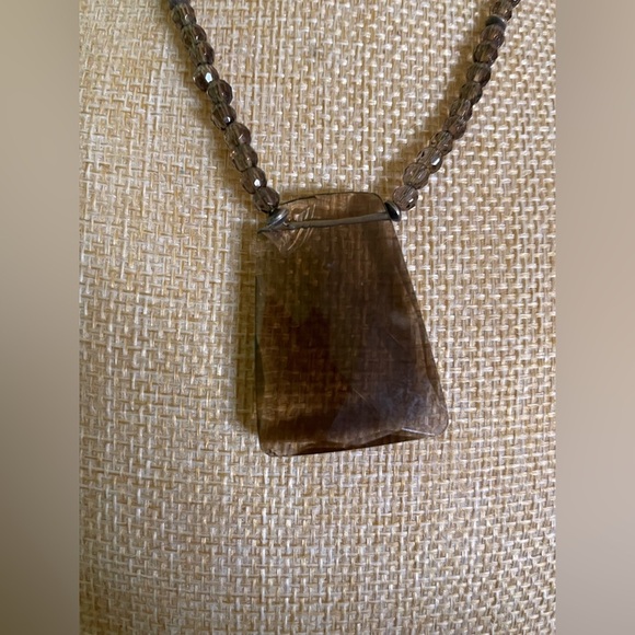 Brown Pendant Necklace and Bracelet Set - Picture 7 of 10